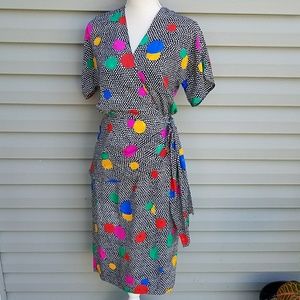 SOLD - Vintage Rainbow Polka Dot Dress